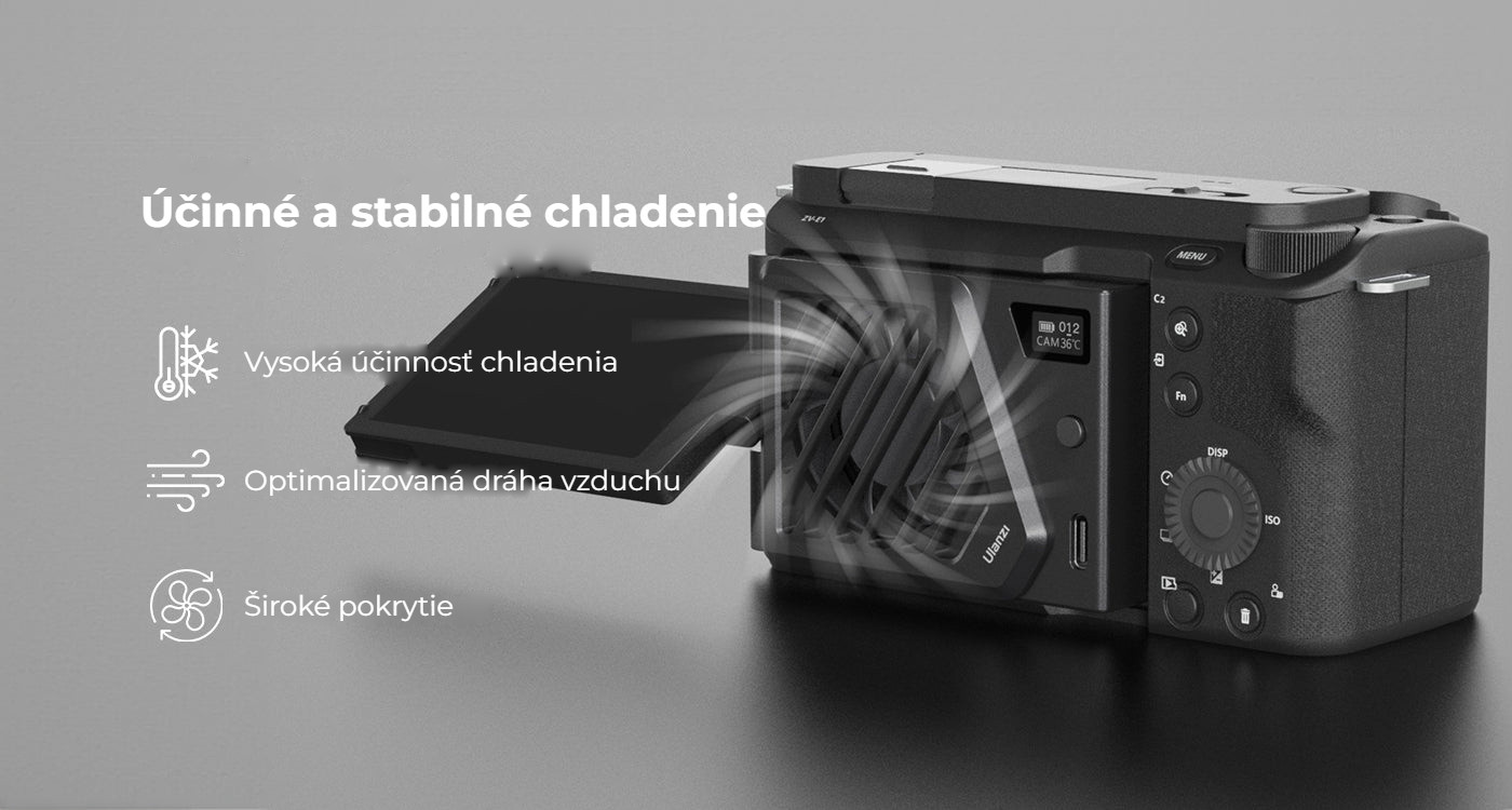 Ulanzi Camera Cooling Fan V3 stříbrný – Efektivní chlazení v celém rozsahu