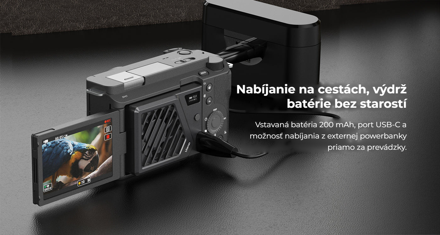 Ulanzi Camera Cooling Fan V3 stříbrný – Nabíjení i napájení z powerbanky