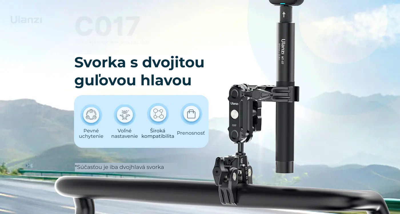 Ulanzi CO17 Super Clamp s dvojitou kulovou hlavou