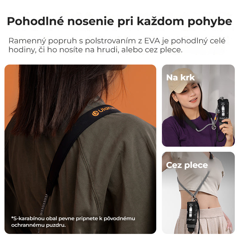 Ulanzi CO70 ochranný obal pro DJI Osmo Pocket 3 (černý) – Pohodlné nošení na krku i přes rameno