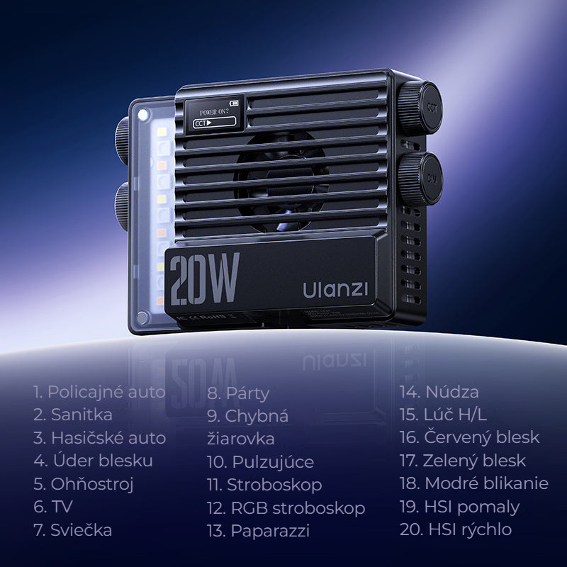 Ulanzi LE20 20W RGB kapesní světlo – 20 způsobů, jak rozsvítit kreativitu