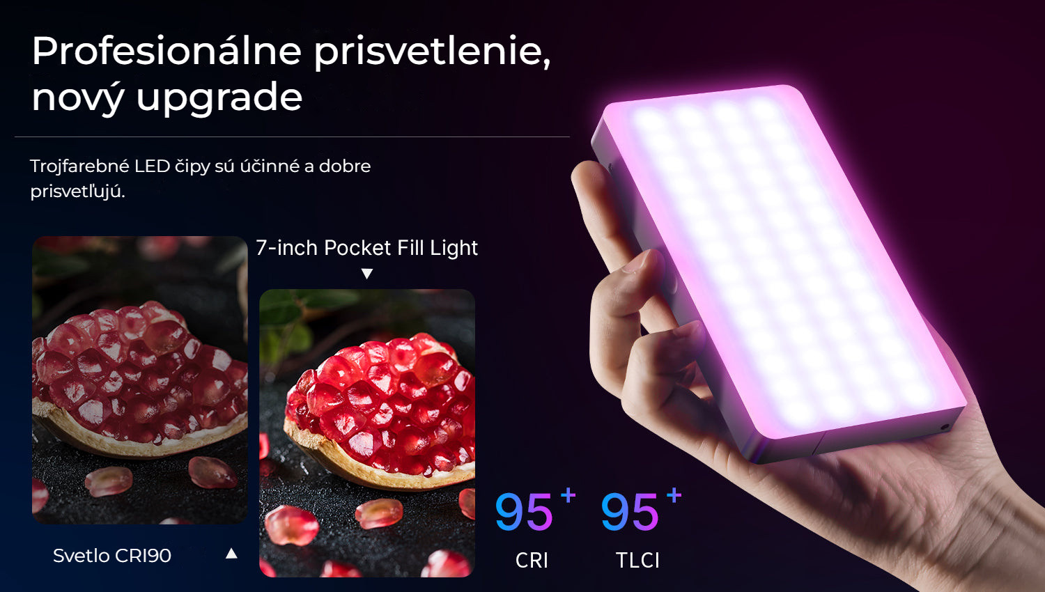 Ulanzi LT002 kapesní světlo RGB – Profesionální přisvětlení s CRI ≥ 95