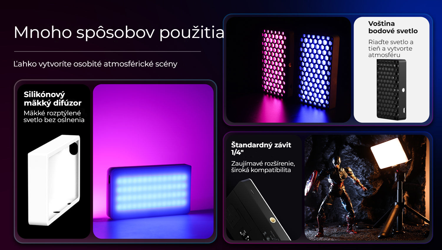 Ulanzi LT002 kapesní světlo RGB – Mnoho způsobů využití