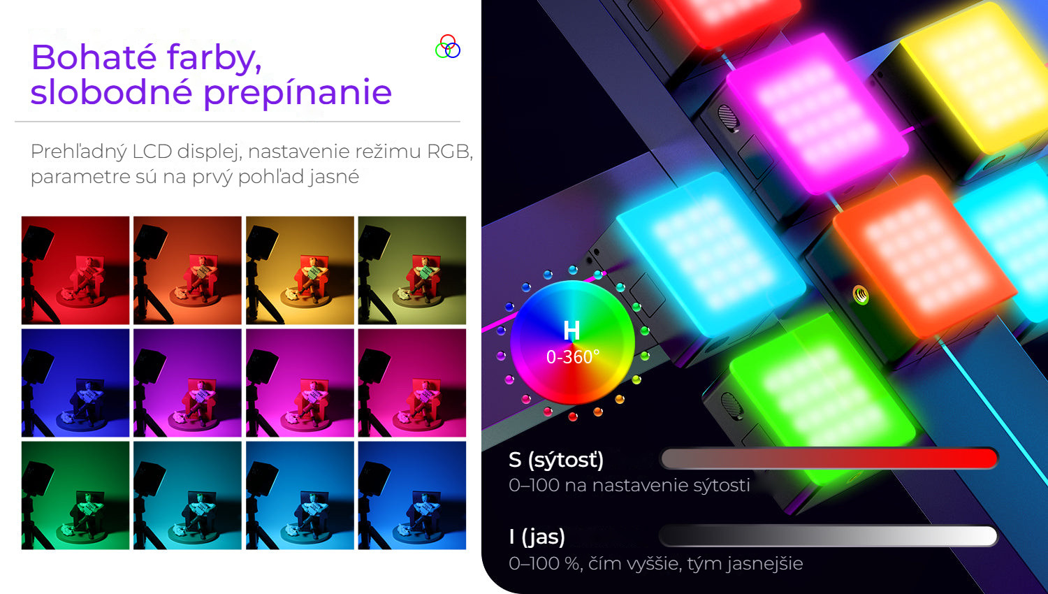 Ulanzi VL49 Pro RGB – Bohaté barvy a volné přepínání