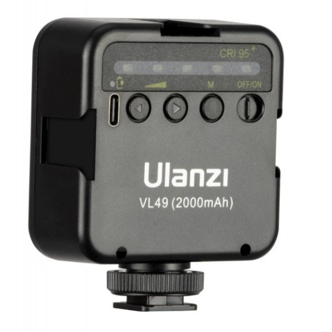 Ulanzi VL49 mini LED světlo – Ovládání na zadní straně