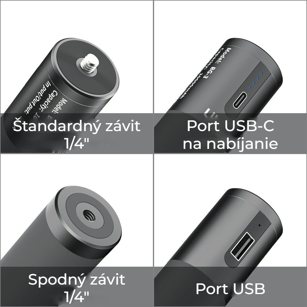 Ulanzi BG-3 power grip – Dva závity a dva porty
