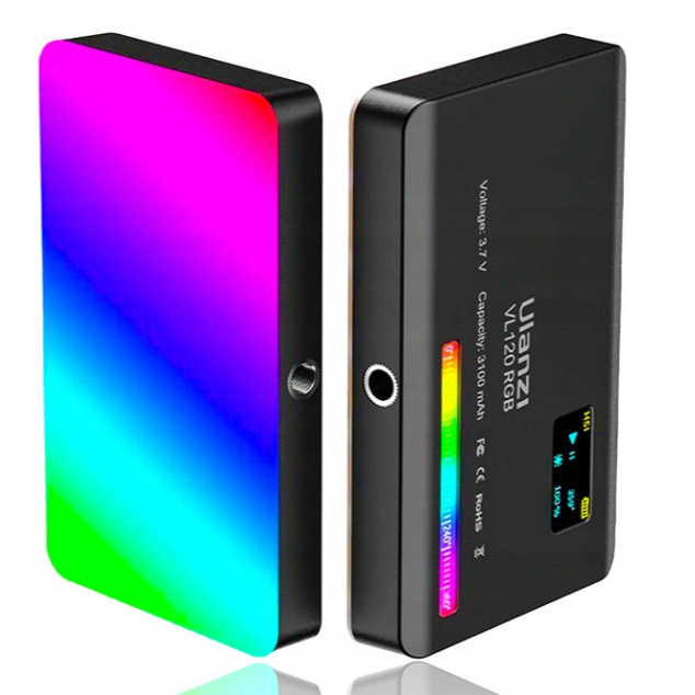 VIJIM VL120 RGB LED světlo – Teplota 2500–9000 K a RGB 0–360°