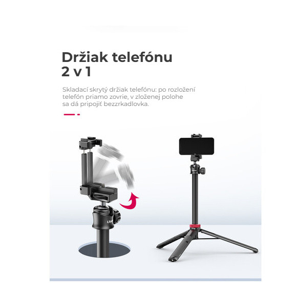 Ulanzi MT-44 Upgrade černý – Skrytá svorka se sklápí
