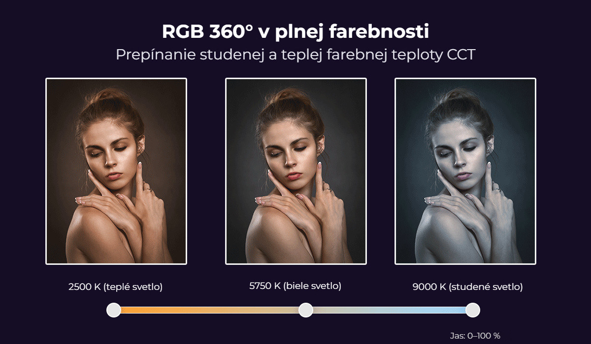 Ulanzi VL110 RGB LED tyč – Teplá, bílá i studená