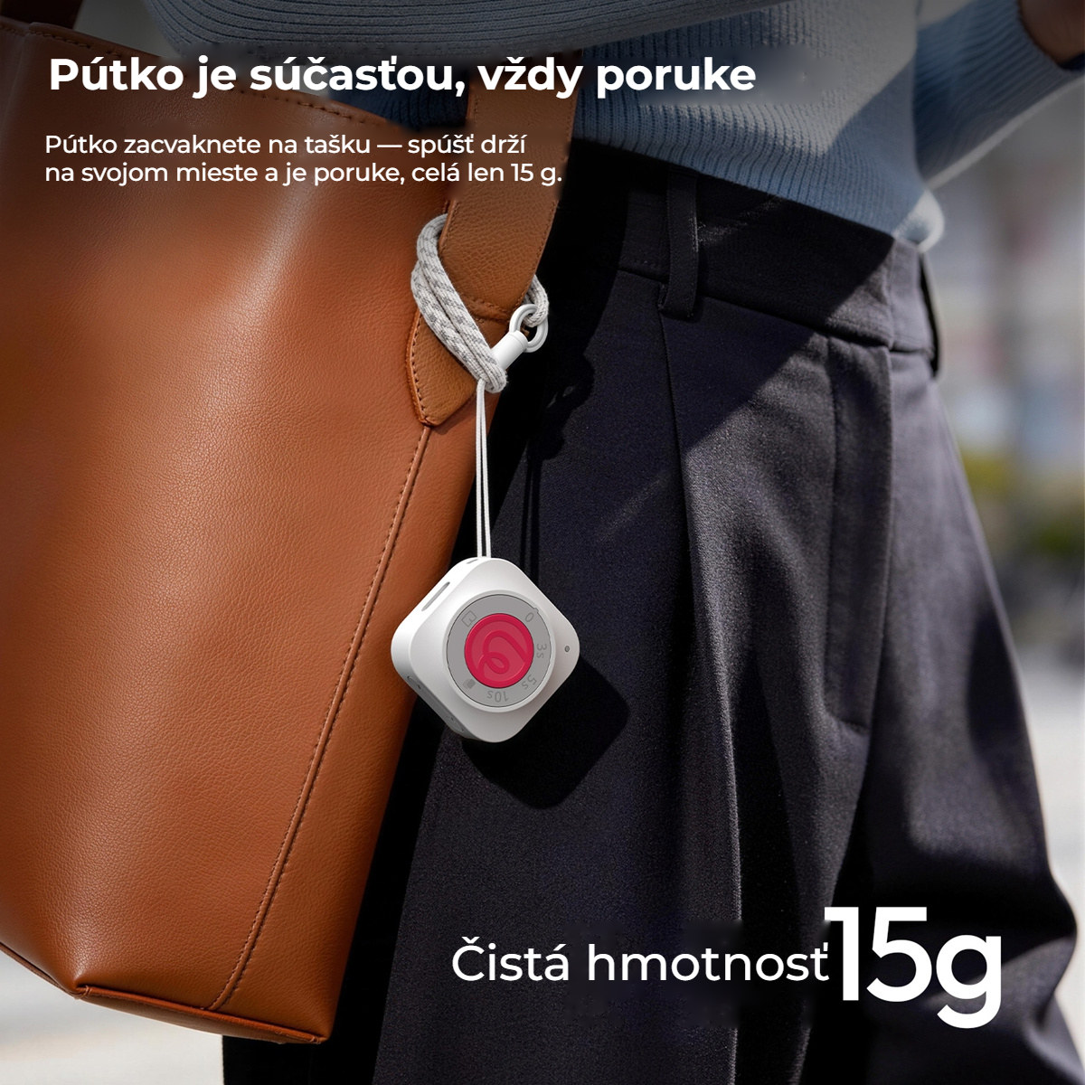 Ulanzi UT01 bluetooth dálková spoušť a scroller, bílá – Poutko na tašku, jen 15 g